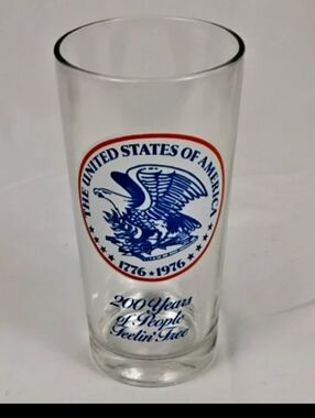Vintage 1976 Pepsi Bicentennial Glass Eagle Tumbler Americana